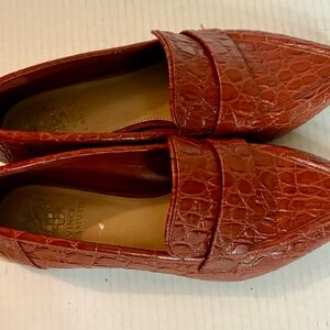 Vince Camuto Croc-Embossed Red Loafers